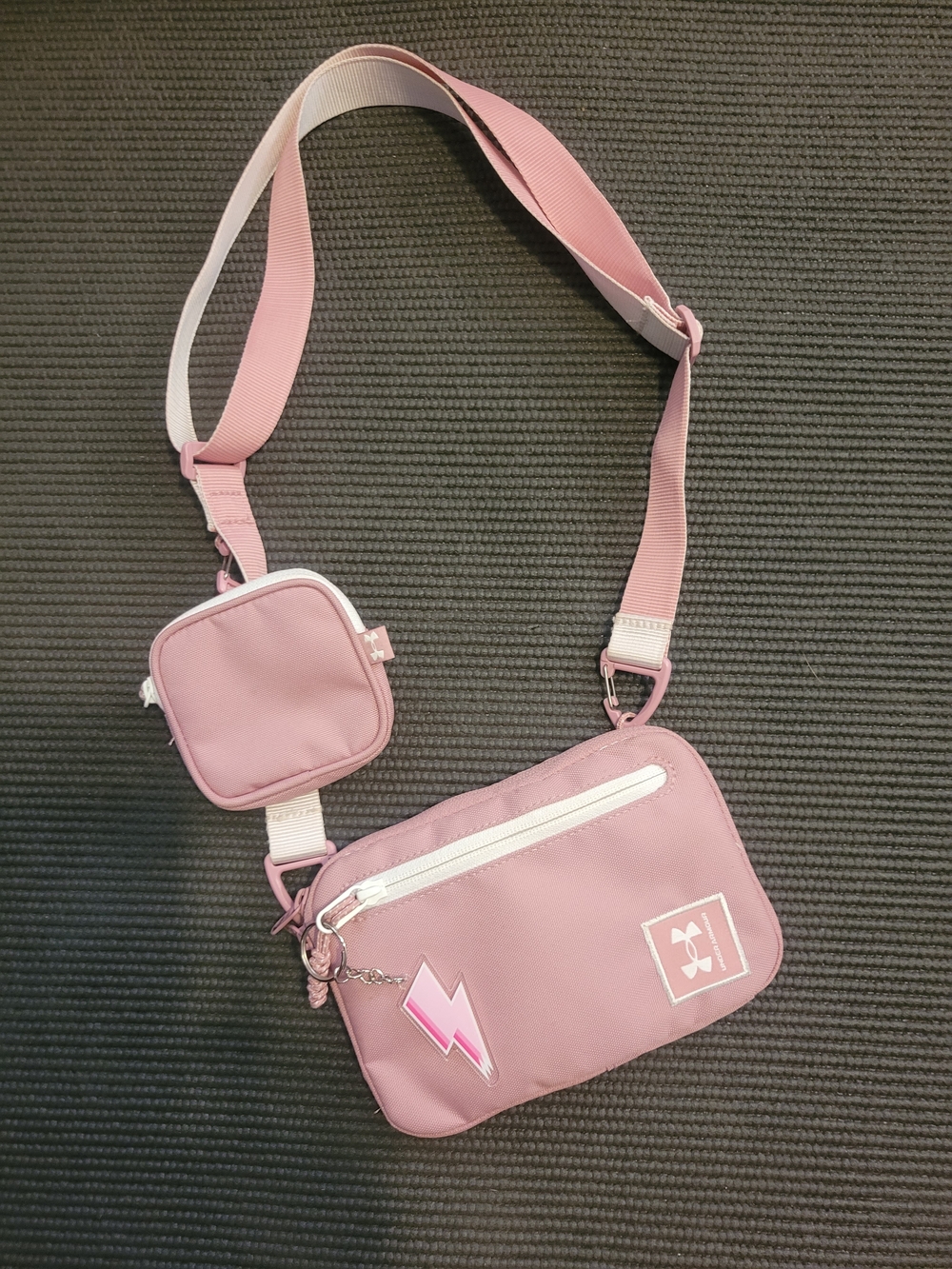 Under Armour Loudon Pink Crossbody Bag with Detachable Coin Pouch